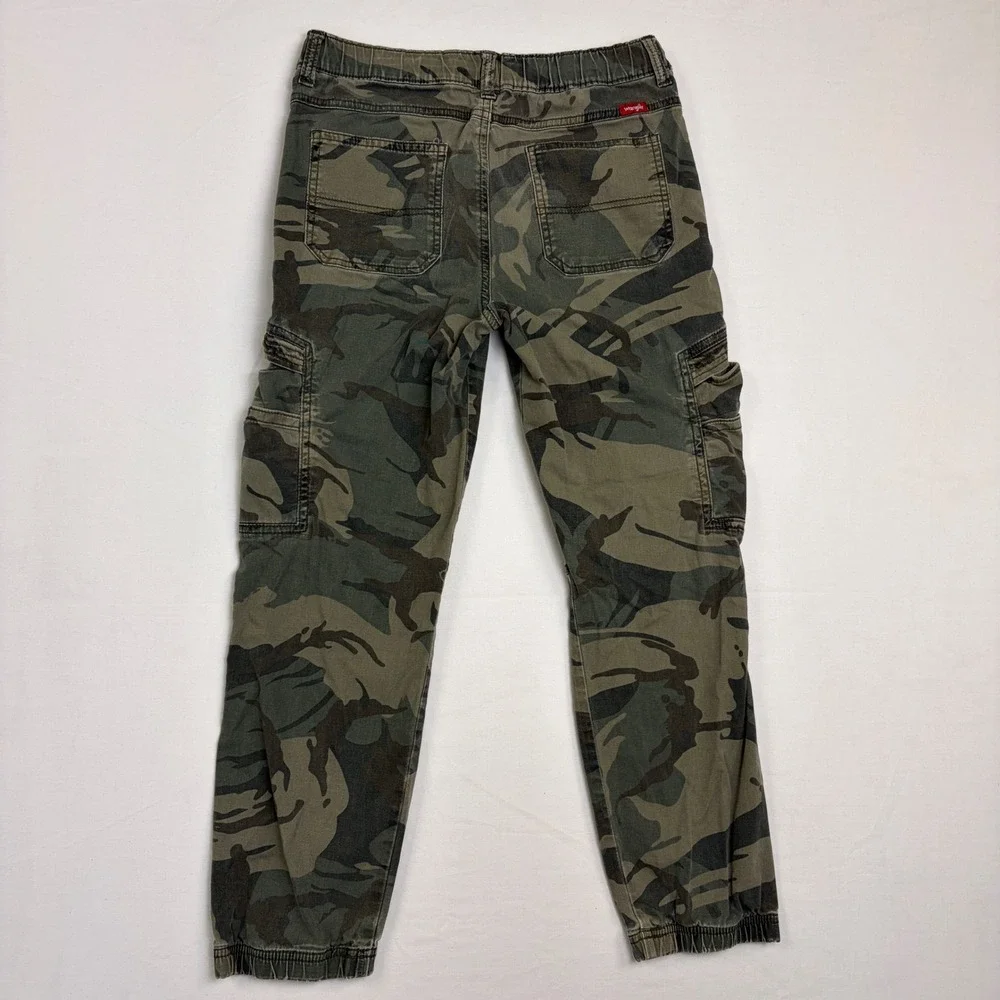 Wrangler Boys Camo Cargo‎ Jogger Canvas Pants Green Camouflage Size 14 Regular